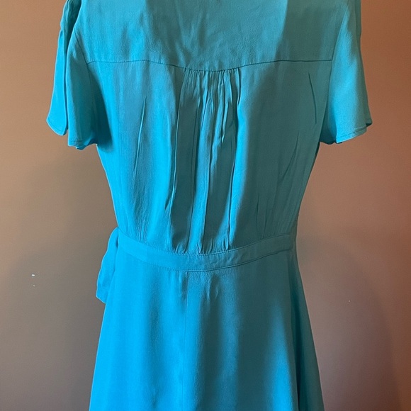 DNA Teal Wrap Dress with Side Tie - Picture 5 of 5